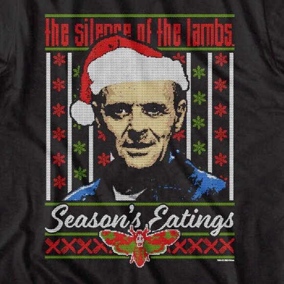 Silence Of The Lambs Seasons Eatings Funny Holiday Party Graphic T-shirt 05 - Picture 2 of 5